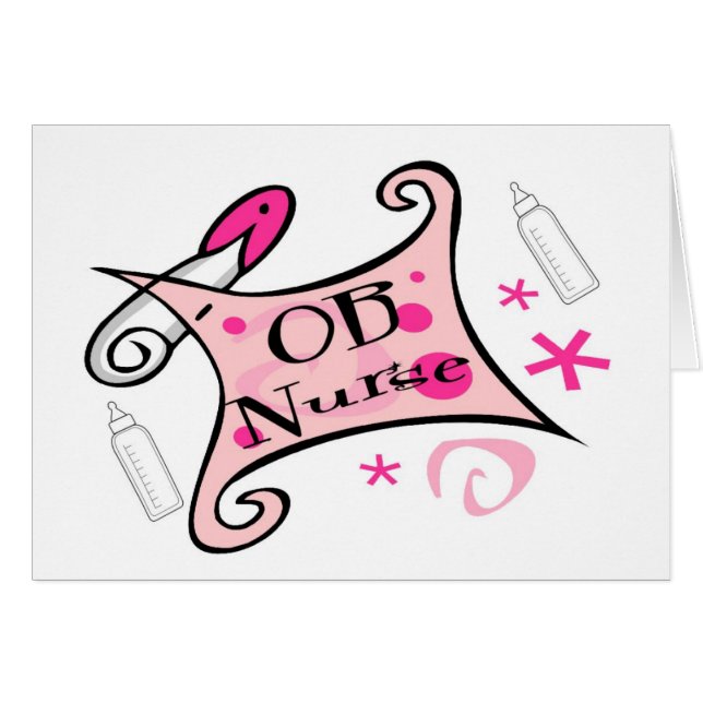 Cartão Cuidados da enfermeira de OB (obstetrícia) (Frente Horizontal)