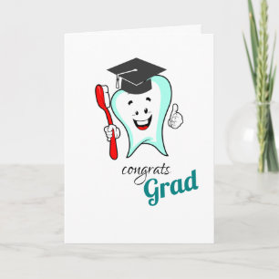 Cartão Cuidados Odontológicos Dente Feliz com Formatura d