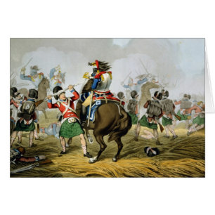 Cartão Cuirassiers franceses na batalha de Waterloo,