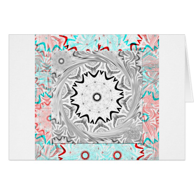 Cartão Cultura Africana vibrante: Uma fusão rosa e ciano (Frente Horizontal)