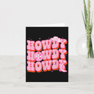 Cartão Cumprida Garota Country Western do Sul Rodeio Rosa