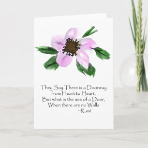 Cartão Cumprimento da aguarela de Rumi da entrada