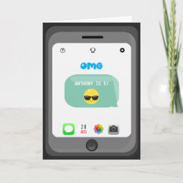 Cartão Cumprimento de aniversário com Emoji