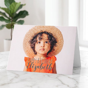 Cartão Cumprimento de aniversário com foto personalizada