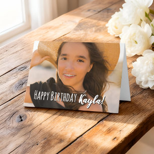Cartão Cumprimento de Aniversário Personalizado Simples e