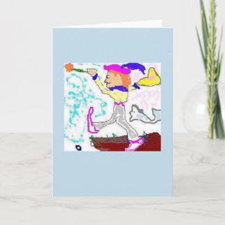 Cartão Cumprimento do tolo de Tarot (fundo da pervinca)