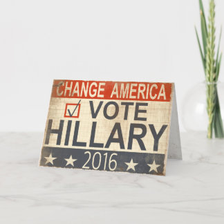 Cartão Cumprimentos 2016 da eleição de Hillary Clinton do
