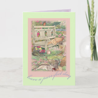 Cartão Cumprimentos da ilustração de Purrfect do dia das