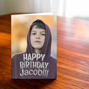 Cartão Cumprimentos de aniversário com foto personalizada