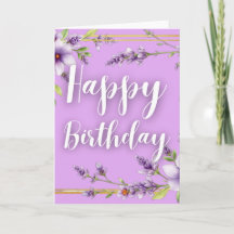 Cumprimentos de Aniversário Feliz com Aquarela Flo