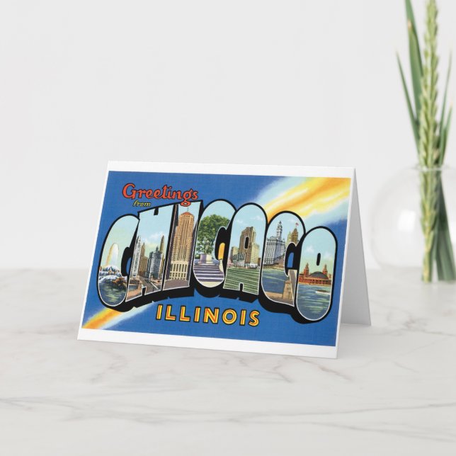 Cartão Cumprimentos de Chicago, Illinois! (Frente)