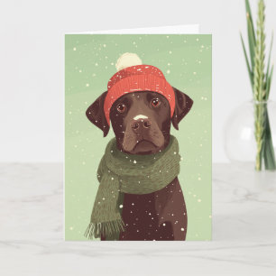 Cartão Cumprimentos de Férias do Chocolate Labradoodle