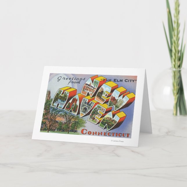 Cartão Cumprimentos de New Haven, CT (Frente)
