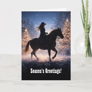 Cartão Cumprimentos de Temporada de Cowgirl Country Weste