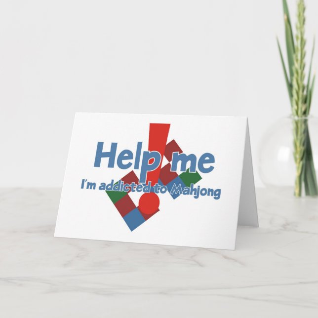 Cartão Cumprimentos de um viciado de Mahjong (Frente)