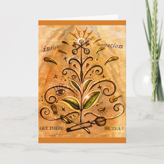 Cartão Cumprimentos do chá! (Frente)