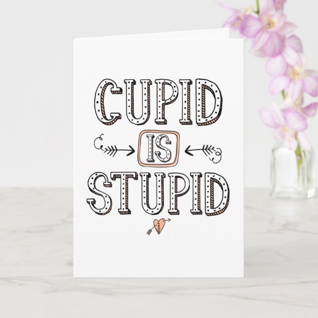 Cartão Cumprimentos do Cupido é Estúpido (Orquídea)