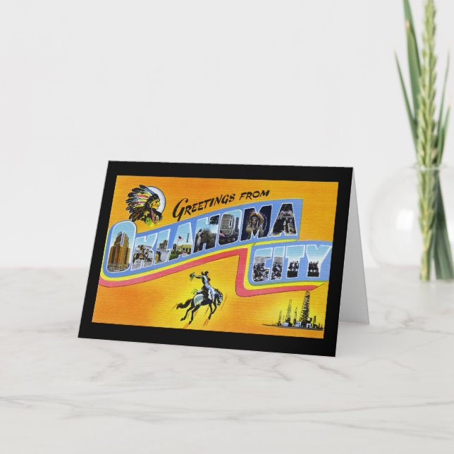 Cartão Cumprimentos do Oklahoma City Oklahoma (Frente)