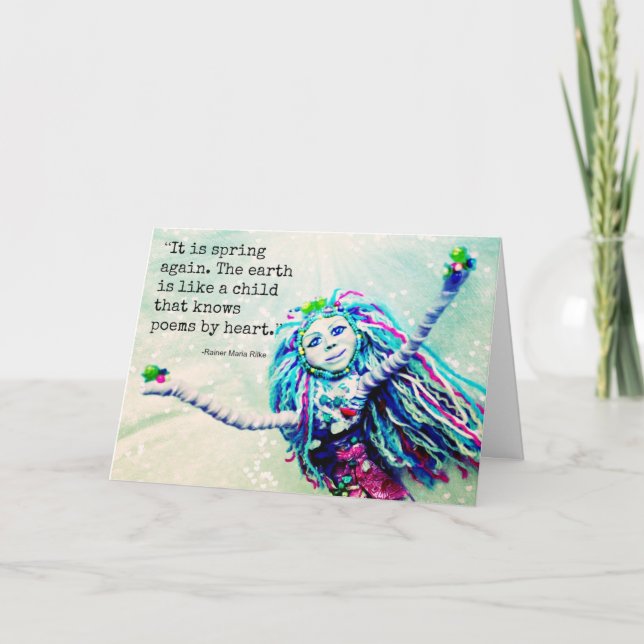 Cartão Cumprimentos do primavera (Frente)