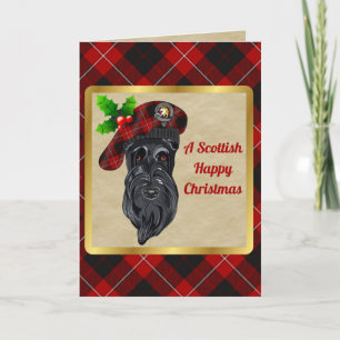 Cartão Cunningham Crachá & Tartan Personalizado Xmas