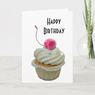 Cartão Cupcake com cereja