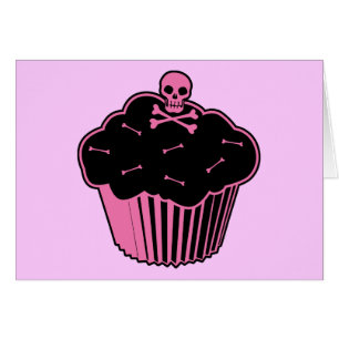 Cartão Cupcake cor-de-rosa do veneno