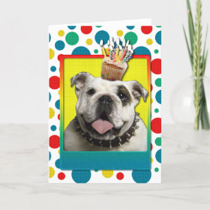 Cartão Cupcake de Aniversário - Cachorro - Luz