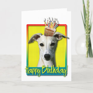 Cartão Cupcake de aniversário - Whippet