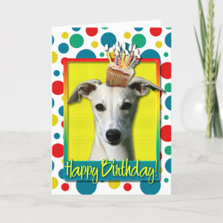 Cartão Cupcake de aniversário - Whippet