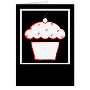 Cartão cupcake de cereja