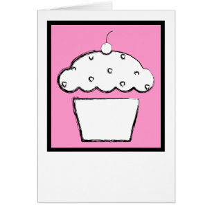Cartão cupcake de cereja