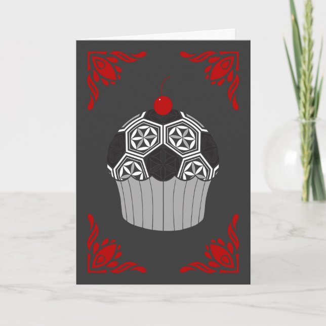 Cartão cupcake de futebol sagrado (Frente)