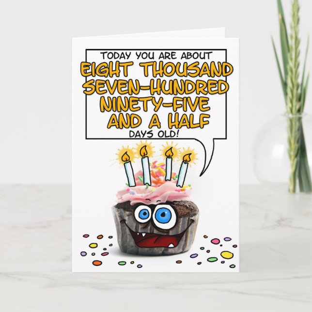 Cartão Cupcake do feliz aniversario - 24 anos velho (Frente)