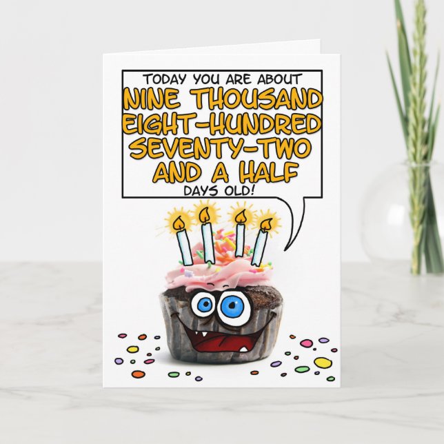 Cartão Cupcake do feliz aniversario - 27 anos velho (Frente)