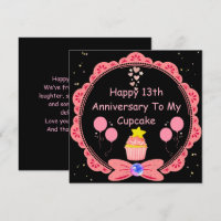 Cupcake Engraçado 13 do Aniversário Esposa Rosa La