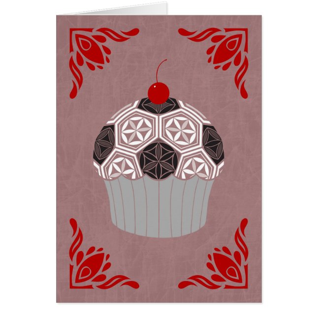 Cartão cupcake geométrico sagrado (Frente)