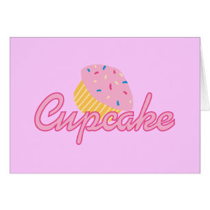 Cartão Cupcake rosa