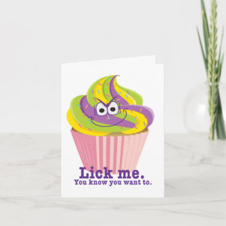 Cartão Cupcake Sly Innuendo Mischievedia Lick Me Birthday