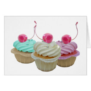 Cartão Cupcakes da cereja