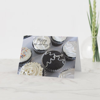 Cartão Cupcakes de Aniversário Elegantes