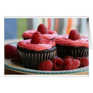 Cartão Cupcakes de framboesa