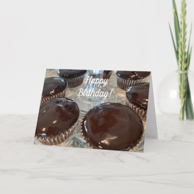 Cartão Cupcakes de Ganache de Chocolate (Frente)