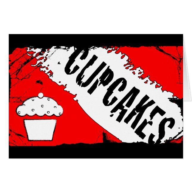 Cartão cupcakes de migalhas (Frente horizontal)