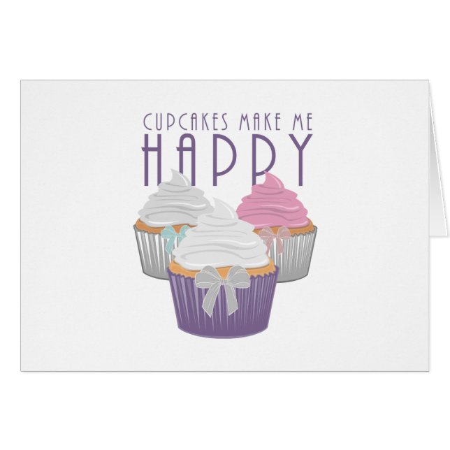 Cartão Cupcakes me fazem feliz (Frente Horizontal)
