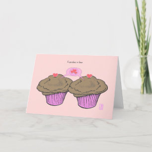 Cartão Cupcakes no Amor Namorados ChocoPinkChoco
