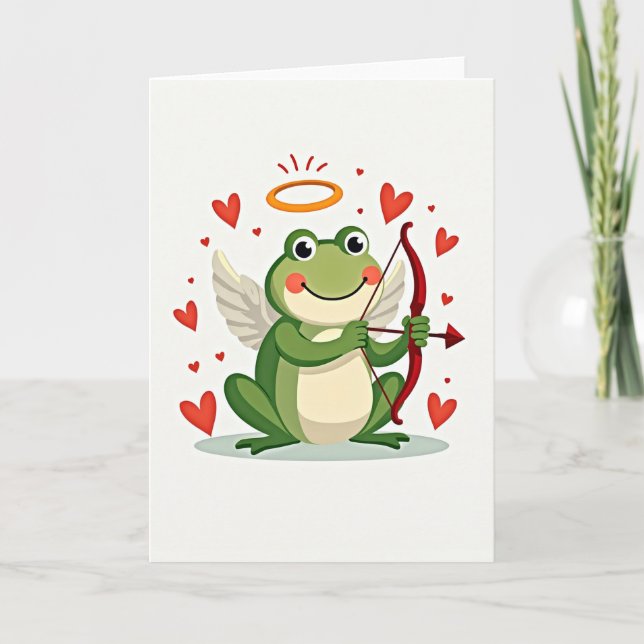 Cartão Cupid Frog Love Card (Frente)