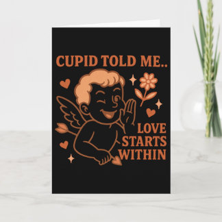 Cartão Cupid Told Me Love Starts Within Vintage Cartoon S