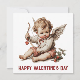 Cartão Cupido Antigo Com Arco Do Coração