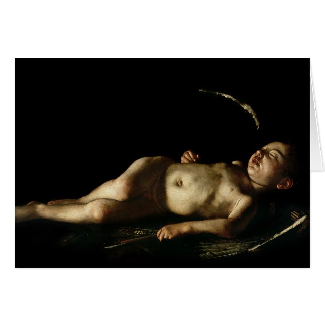 Cartão Cupido do sono, 1608 (Frente Horizontal)