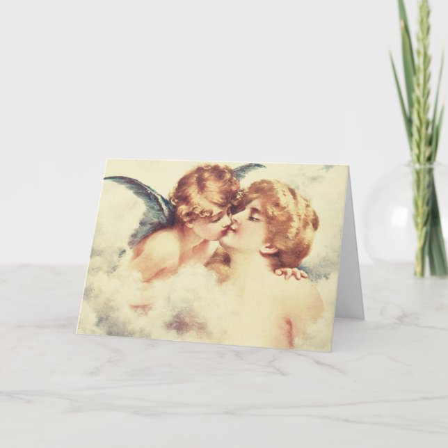 Cartão Cupido e beijo da psique (Frente)
